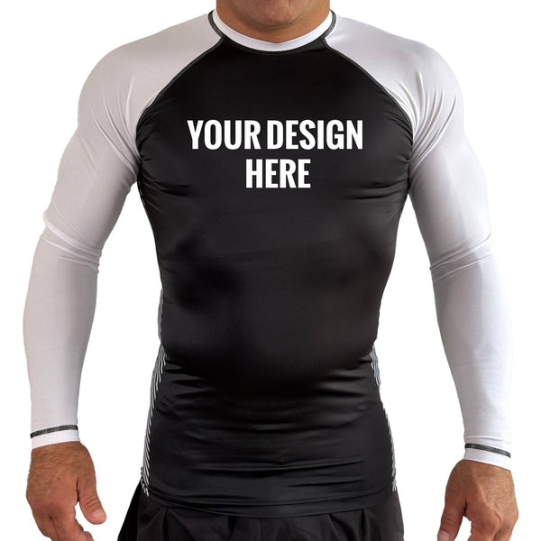 Team Alpha Brazilian Jiu Jitsu All Black Ranked Long Sleeve Rash Guard ...