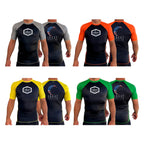 Crest Brazilian Jiu Jitsu All Black Ranked Short Sleeve Rash Guards  #8008