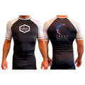 Crest Brazilian Jiu Jitsu All Black Ranked Short Sleeve Rash Guards  #8008