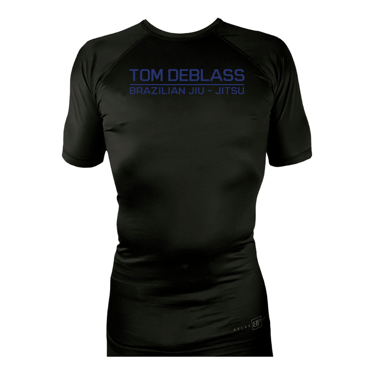 Tom DeBlass All Black Custom Rash Guards Short Sleeve #8003
