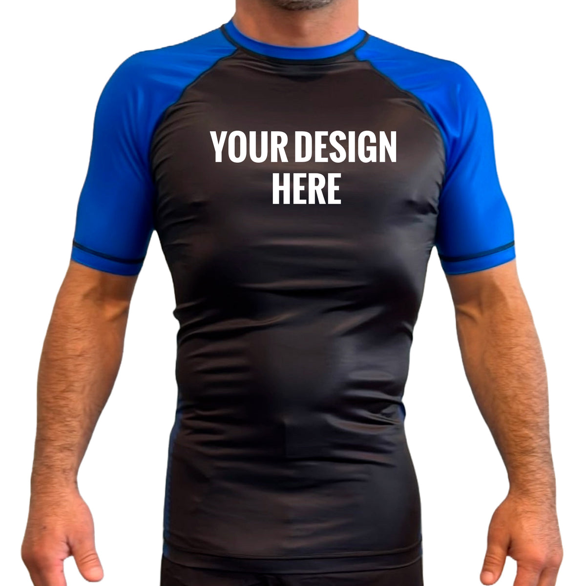 All Black Ranked Short Sleeve Rash Guards