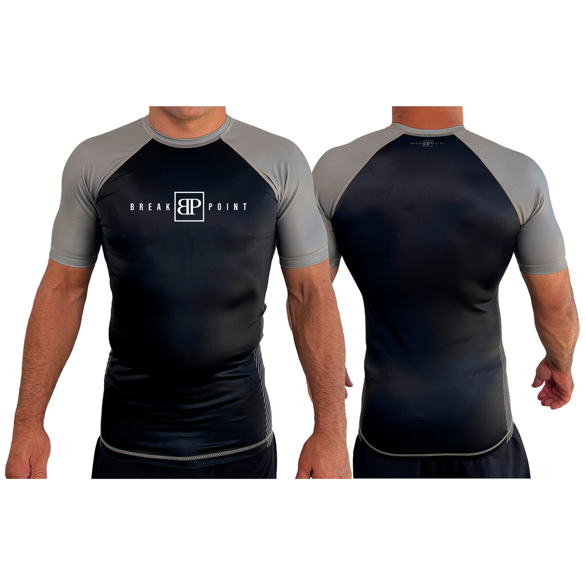 Break Point All Black Ranked Short Sleeve Rash Guards