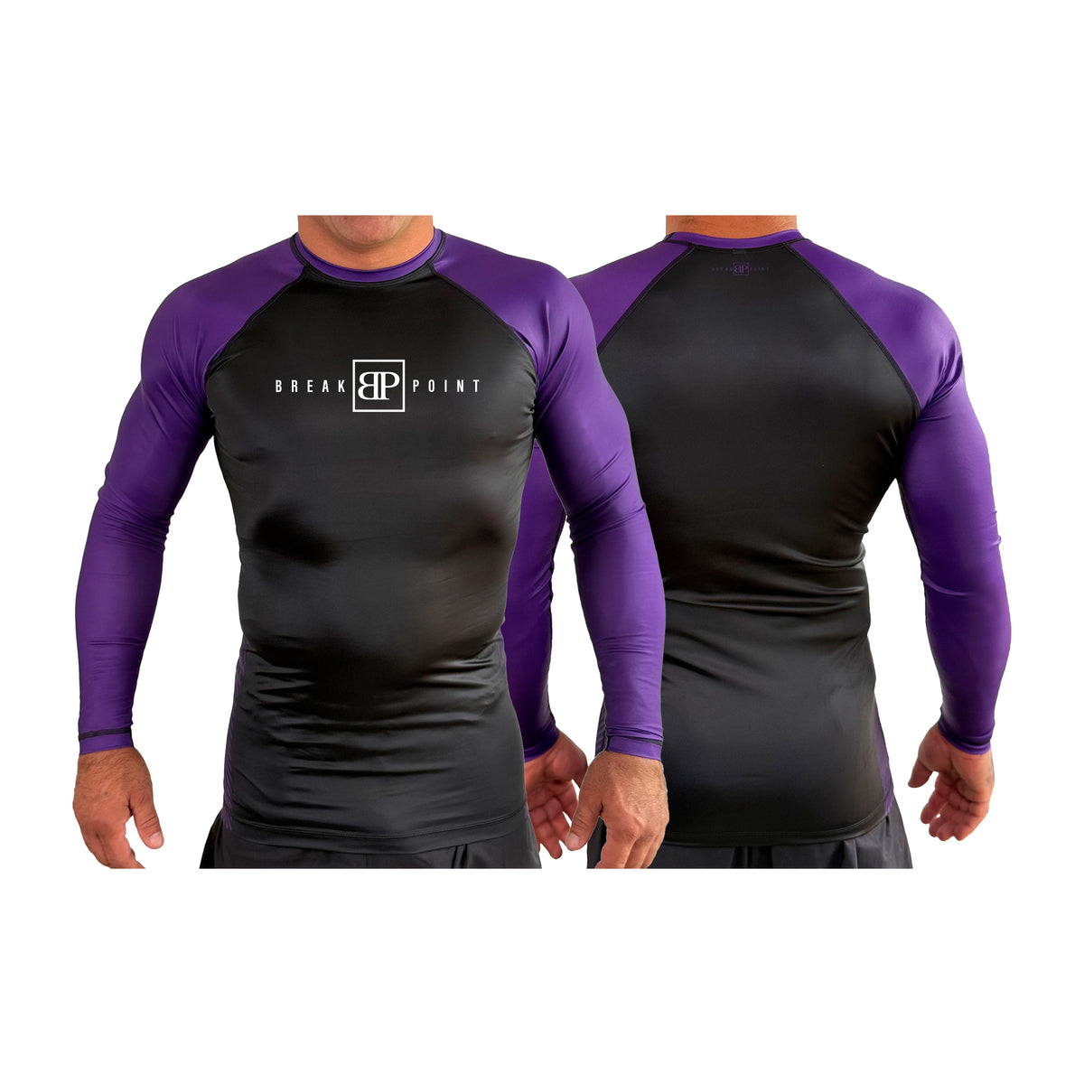 Break Point All Black Ranked Long Sleeve Rash Guards
