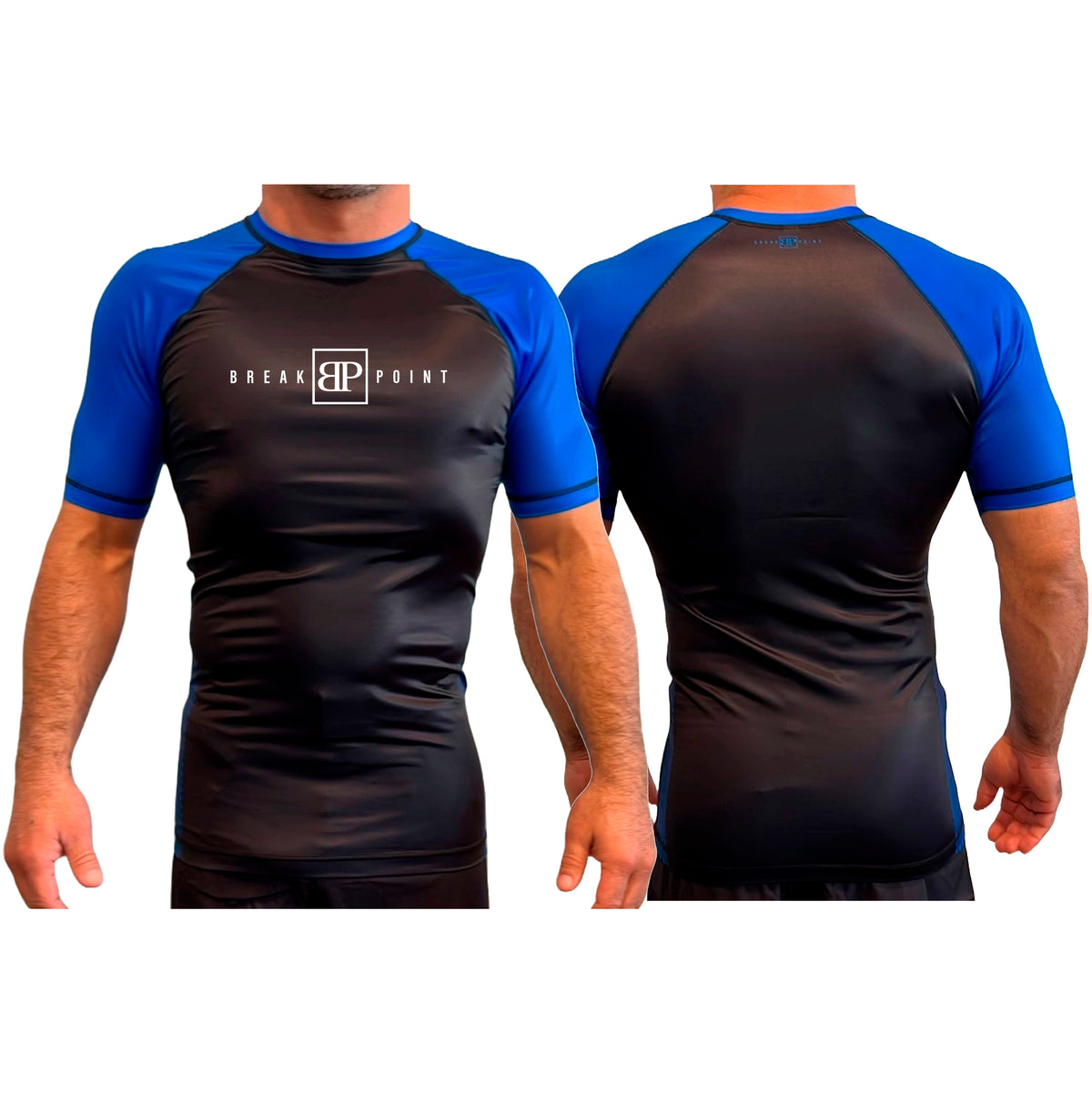 Break Point All Black Ranked Short Sleeve Rash Guards