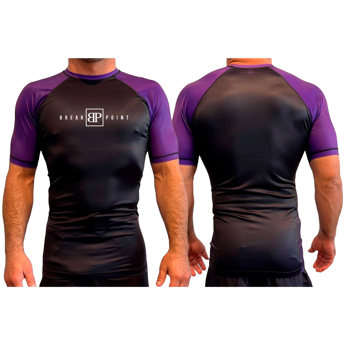 Break Point All Black Ranked Short Sleeve Rash Guards