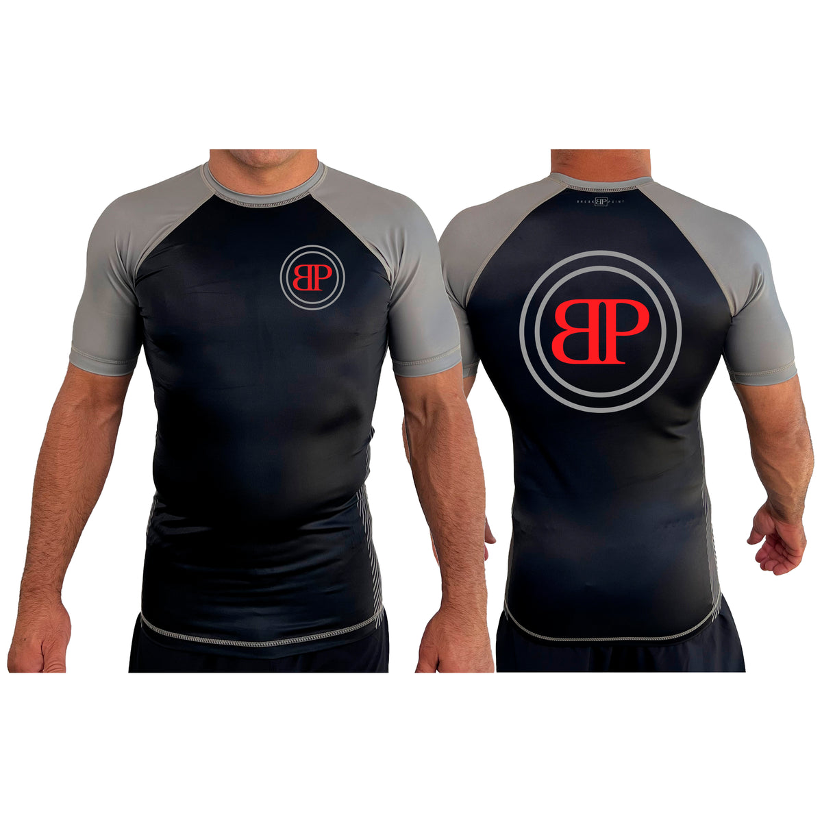 Break Point Classic All Black Ranked Short Sleeve Rash Guards