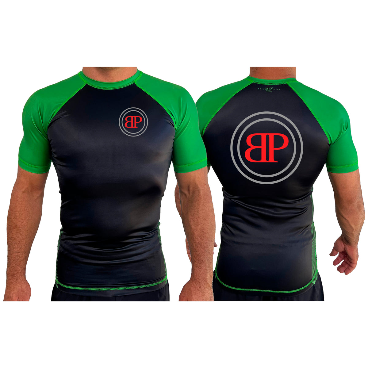 Break Point Classic All Black Ranked Short Sleeve Rash Guards