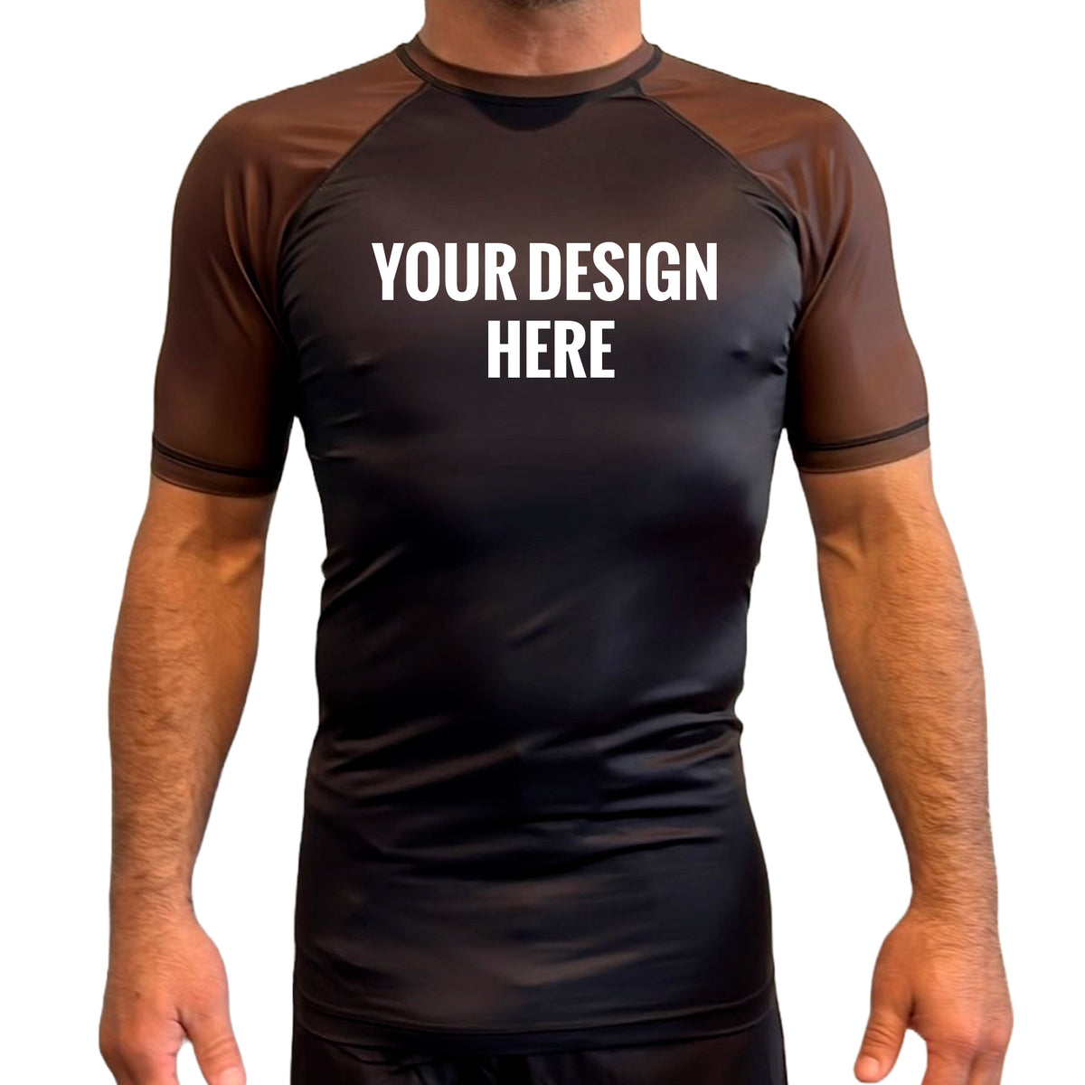 All Black Ranked Short Sleeve Rash Guards