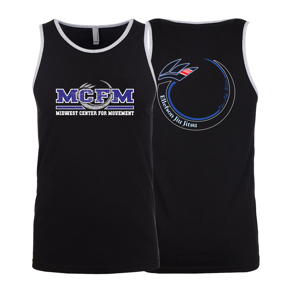 Black/Heather Gray Academy Next Level Tank Tops