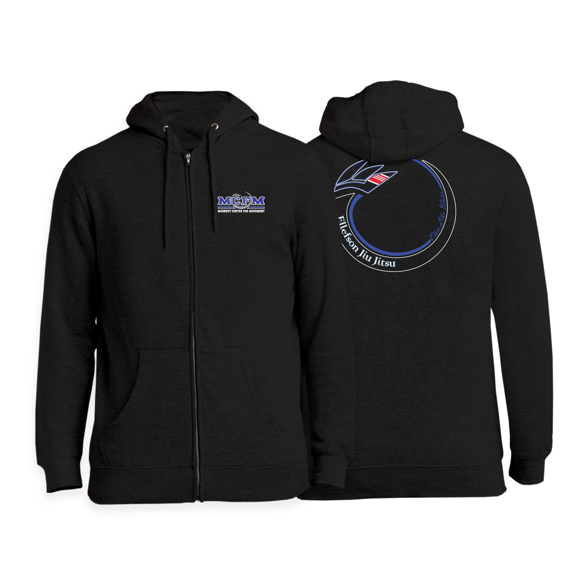 Black Academy Zip-Up Hoodies