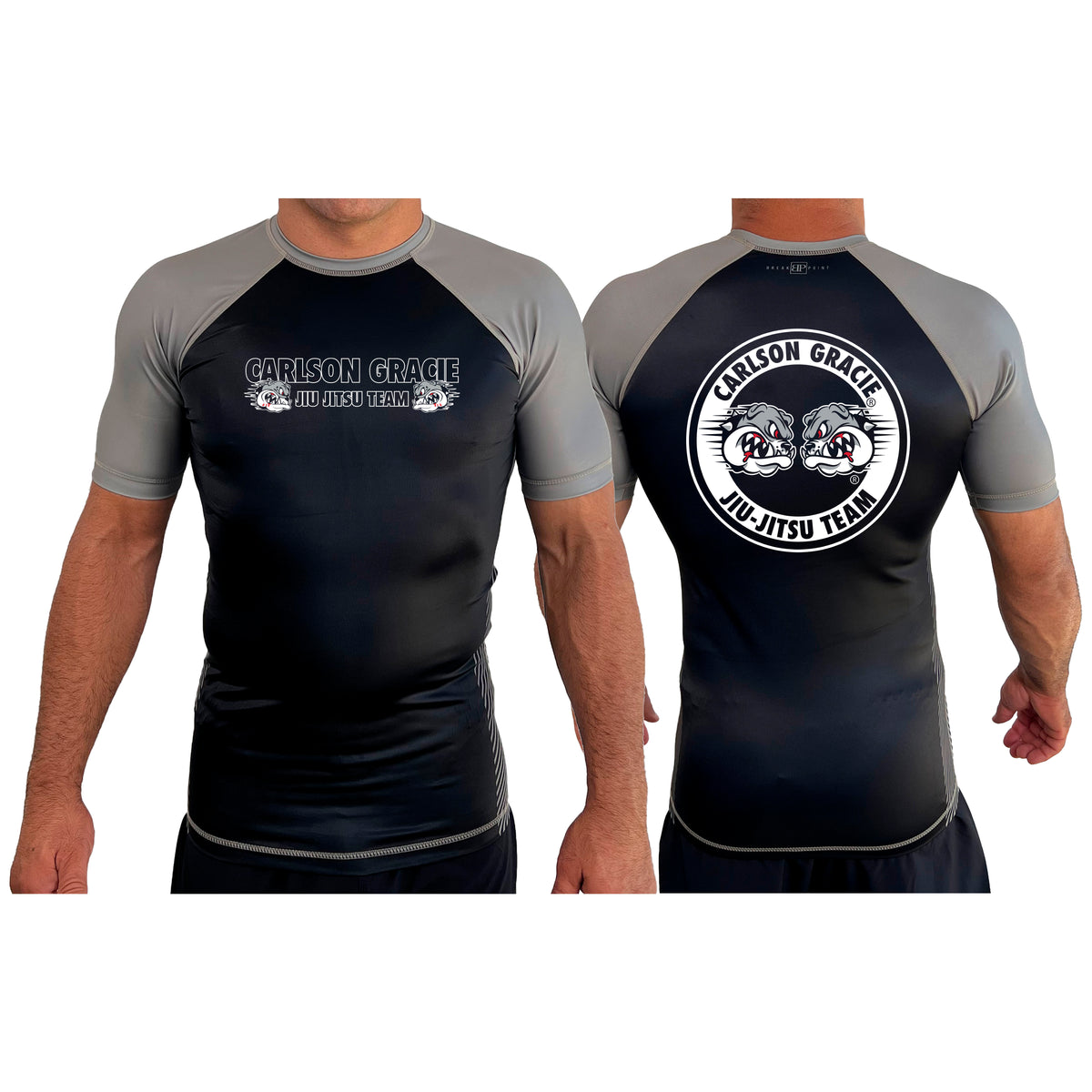 Carlson Gracie Team All Black Ranked Short Sleeve Rash Guards