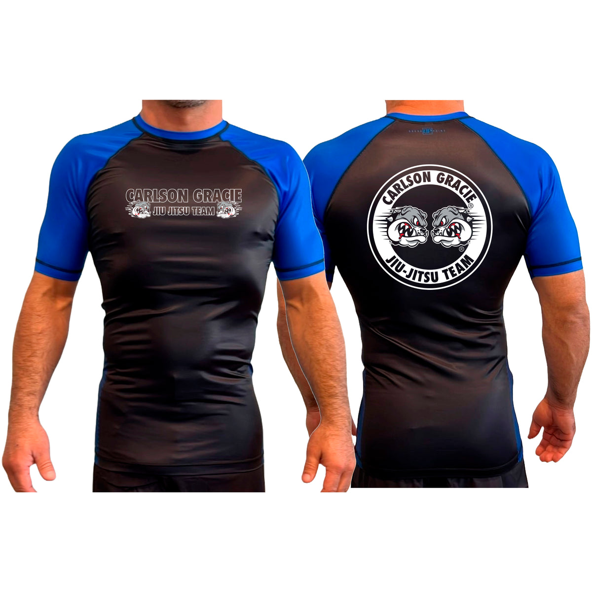 Carlson Gracie Team All Black Ranked Short Sleeve Rash Guards