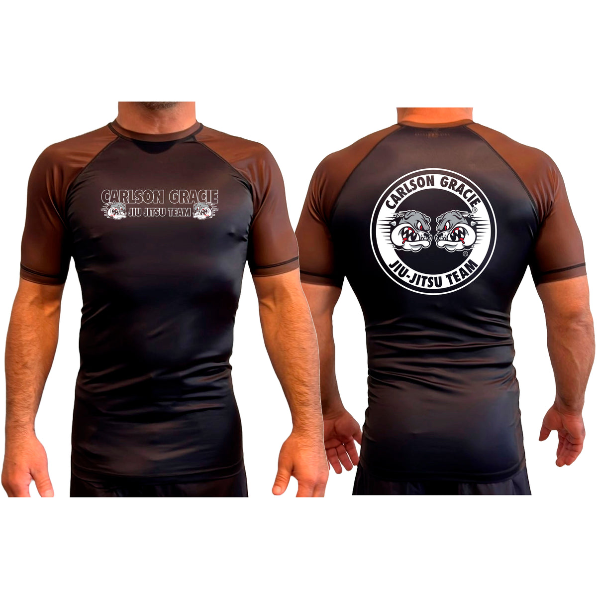 Carlson Gracie Team All Black Ranked Short Sleeve Rash Guards