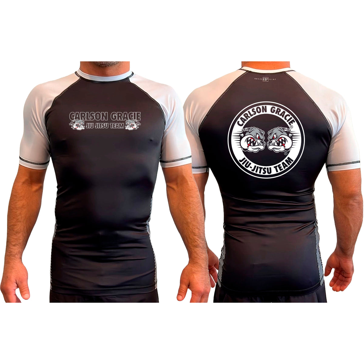 Carlson Gracie Team All Black Ranked Short Sleeve Rash Guards