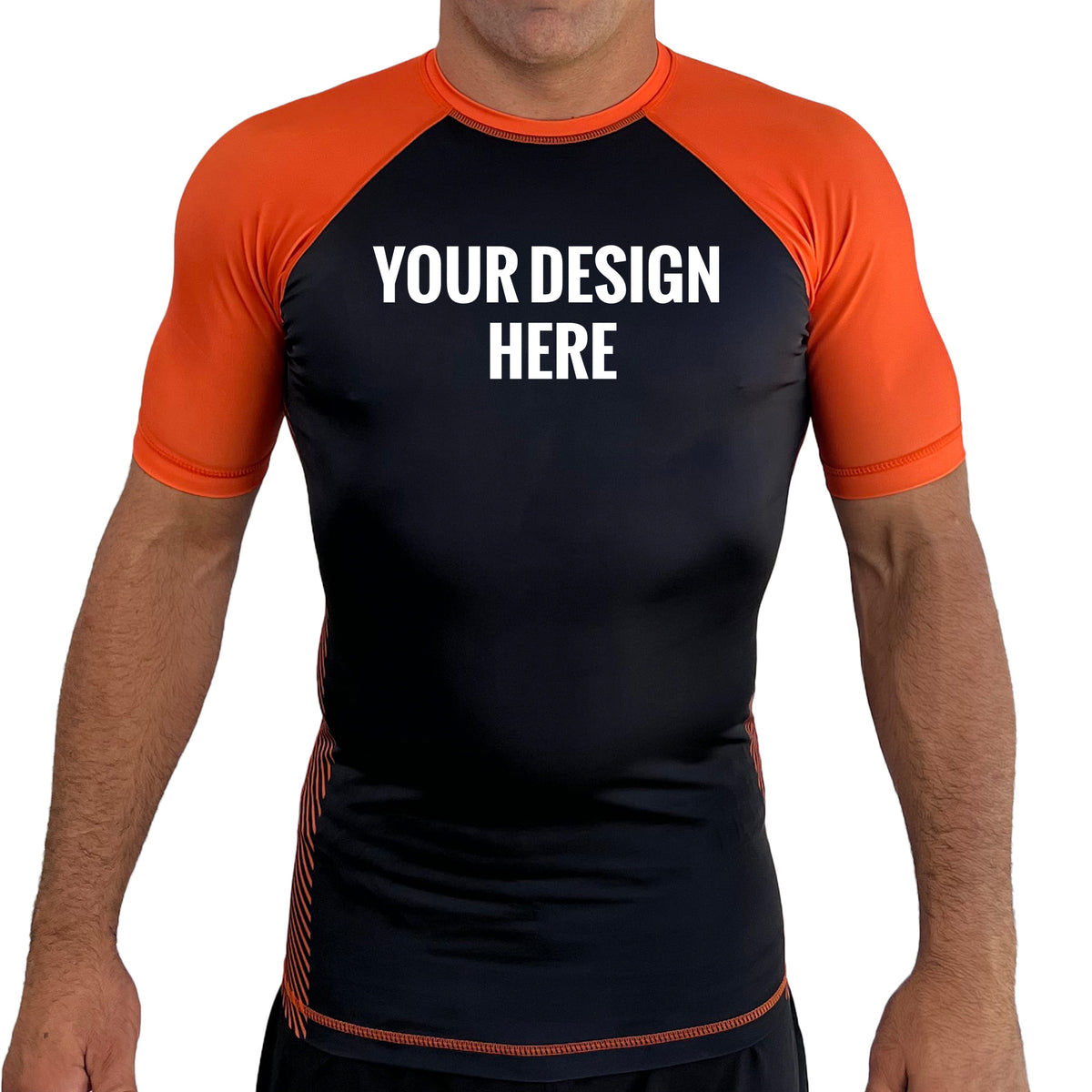 All Black Ranked Short Sleeve KIDS Rash Guards