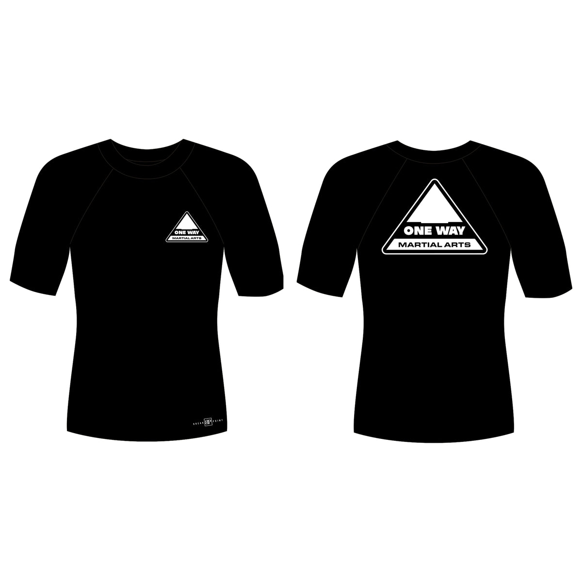 One Way Collection Rash Guards Short Sleeves All Black