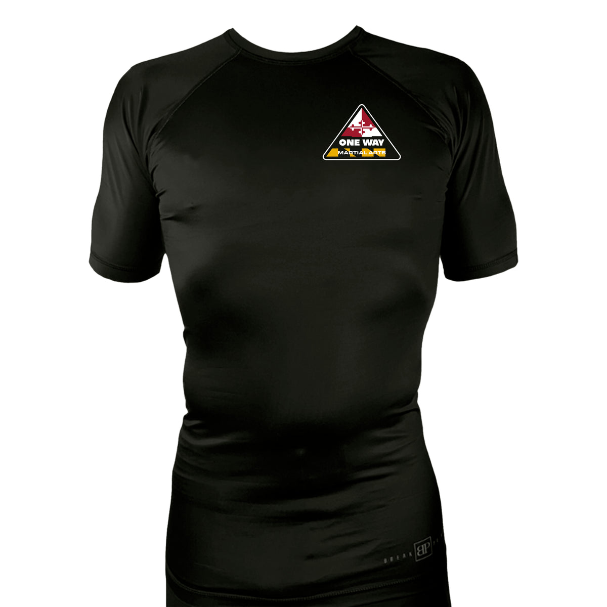 One Way Maryland All Black Rash Guards Short Sleeves