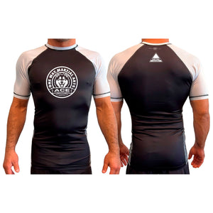 One Way ACE KIDS All Black Ranked Short Sleeve Rash Guards