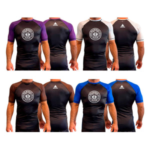 One Way ACE All Black Ranked Short Sleeve Rash Guards