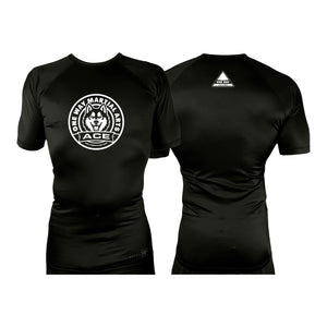 One Way ACE All Black Custom Rash Guards Short Sleeves