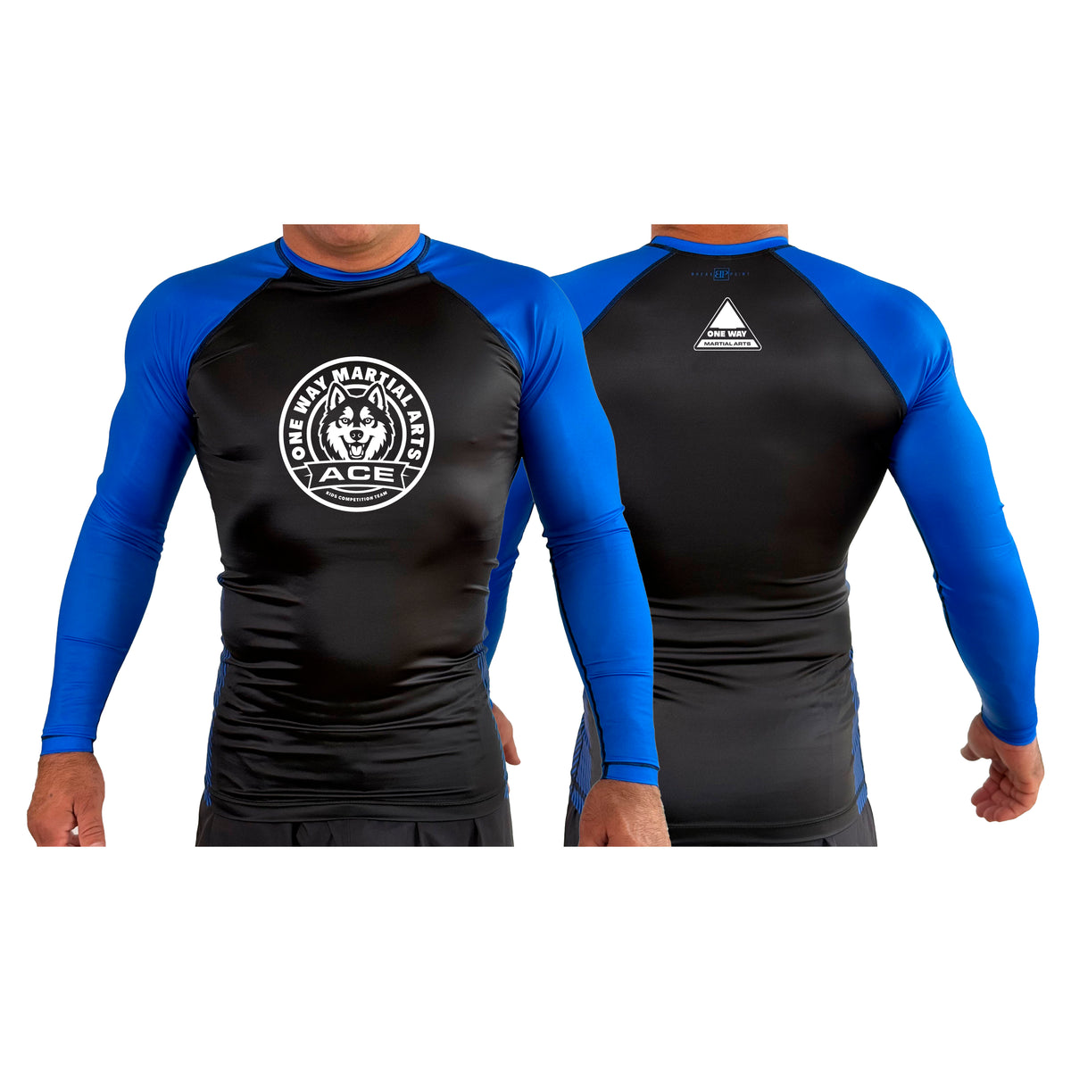 One Way ACE All Black Ranked Long Sleeve Rash Guards