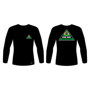 One Way Brazil All Black Rash Guards Long Sleeves