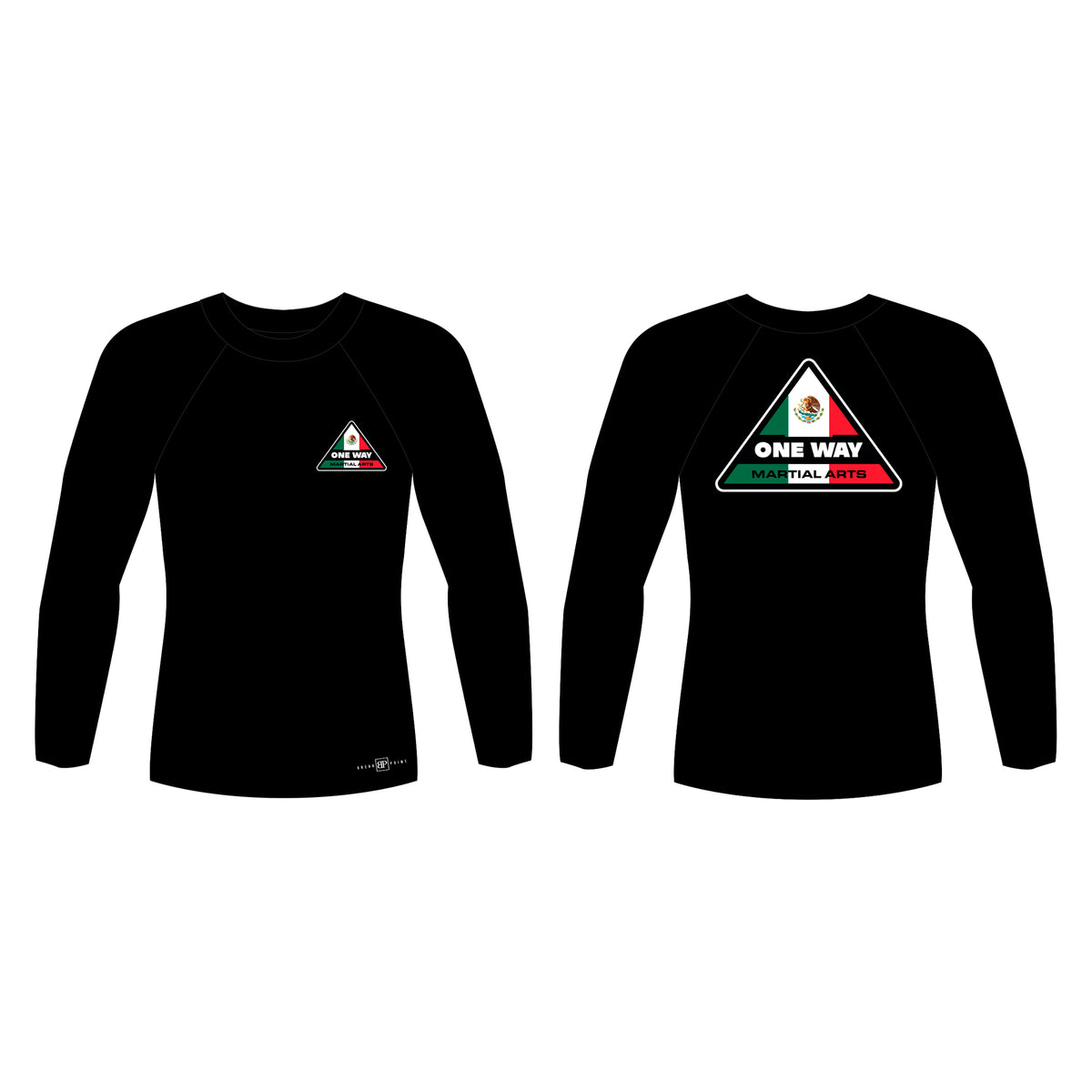 One Way Mexico All Black Rash Guards Long Sleeves