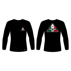 One Way Mexico All Black Rash Guards Long Sleeves