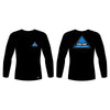 One Way All Black Rash Guards Long Sleeves - Blue Logo