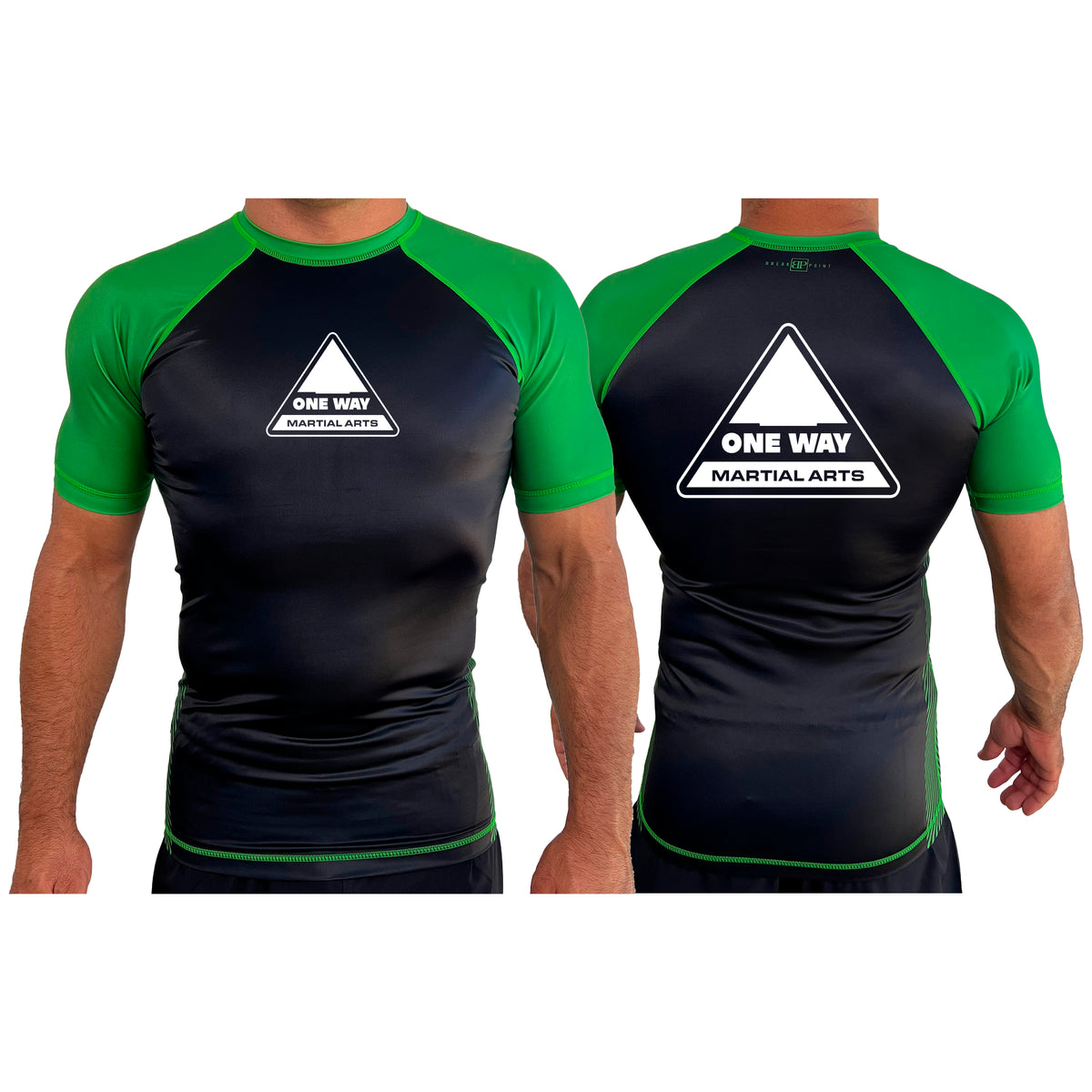 One Way Original All Black Ranked KIDS Rash Guards Short Sleeves