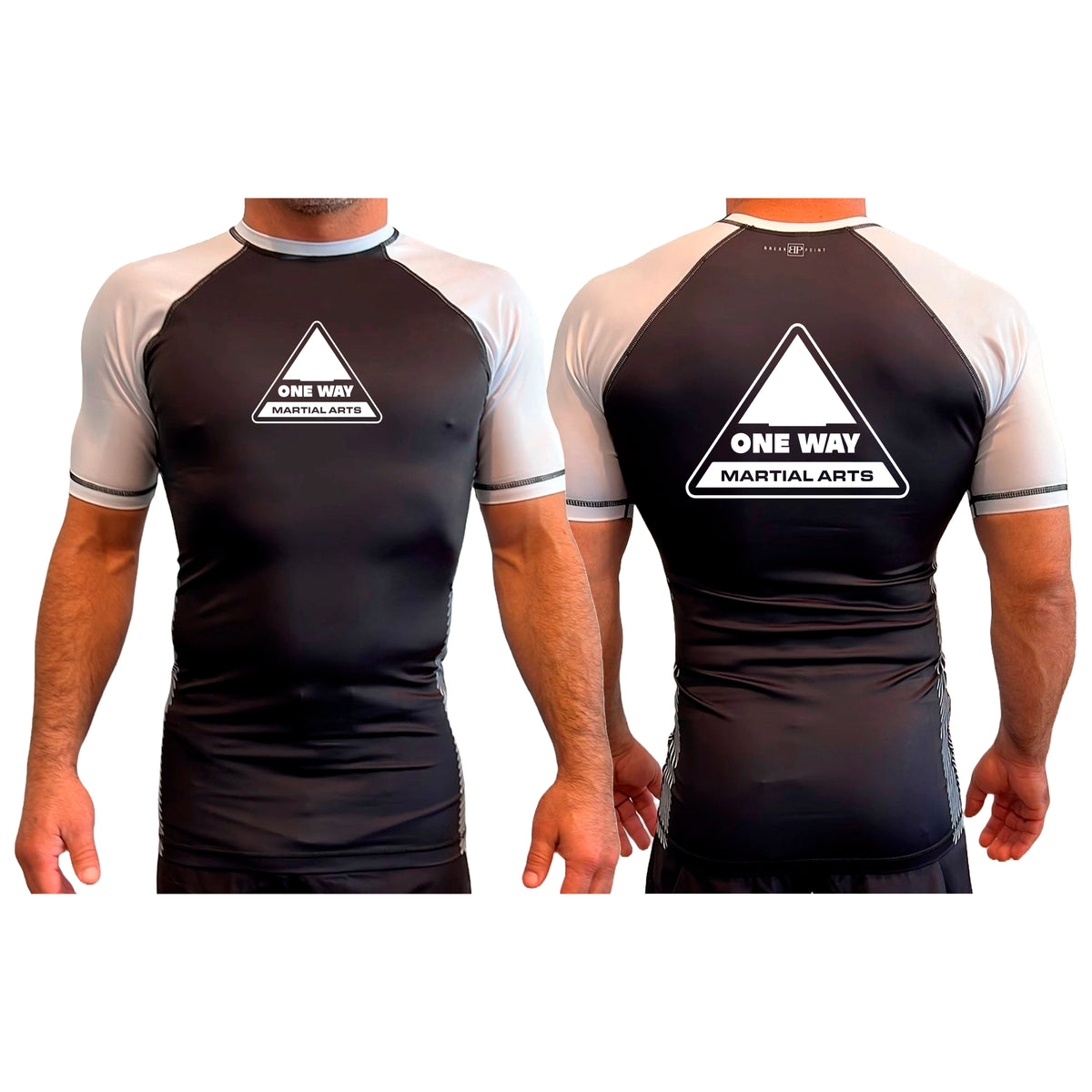 One Way Original All Black Ranked KIDS Rash Guards Short Sleeves
