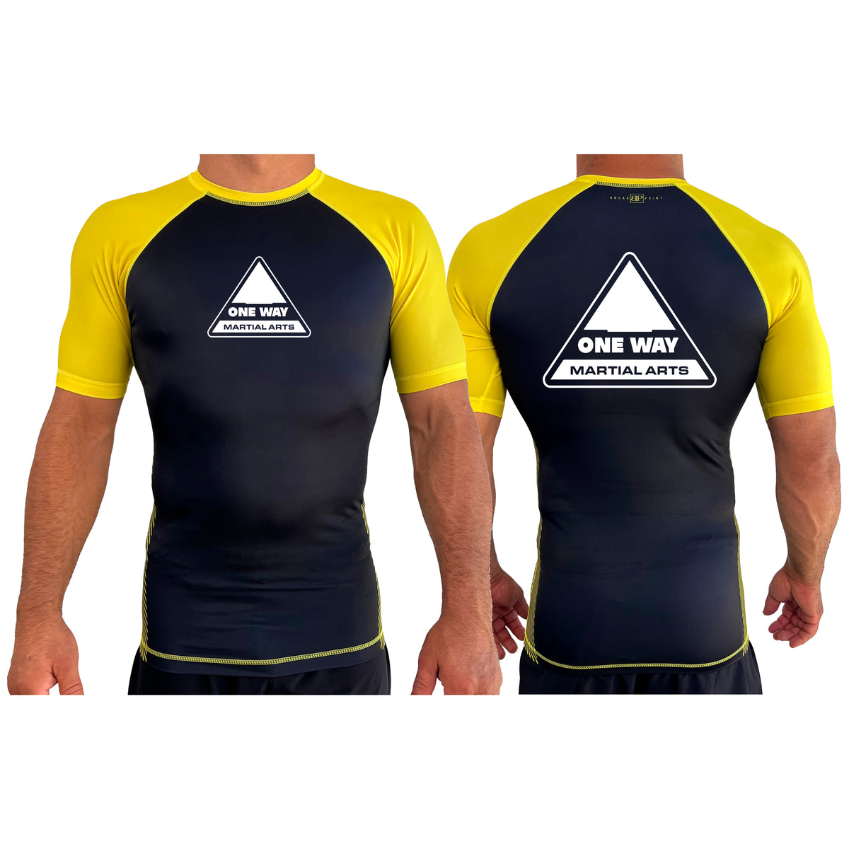 One Way Original All Black Ranked KIDS Rash Guards Short Sleeves