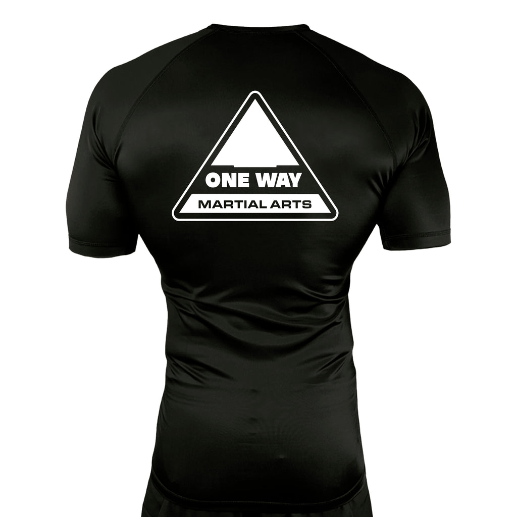 One Way Original All Black Rash Guards Short Sleeve