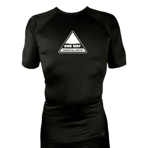 One Way Original All Black Rash Guards Short Sleeve