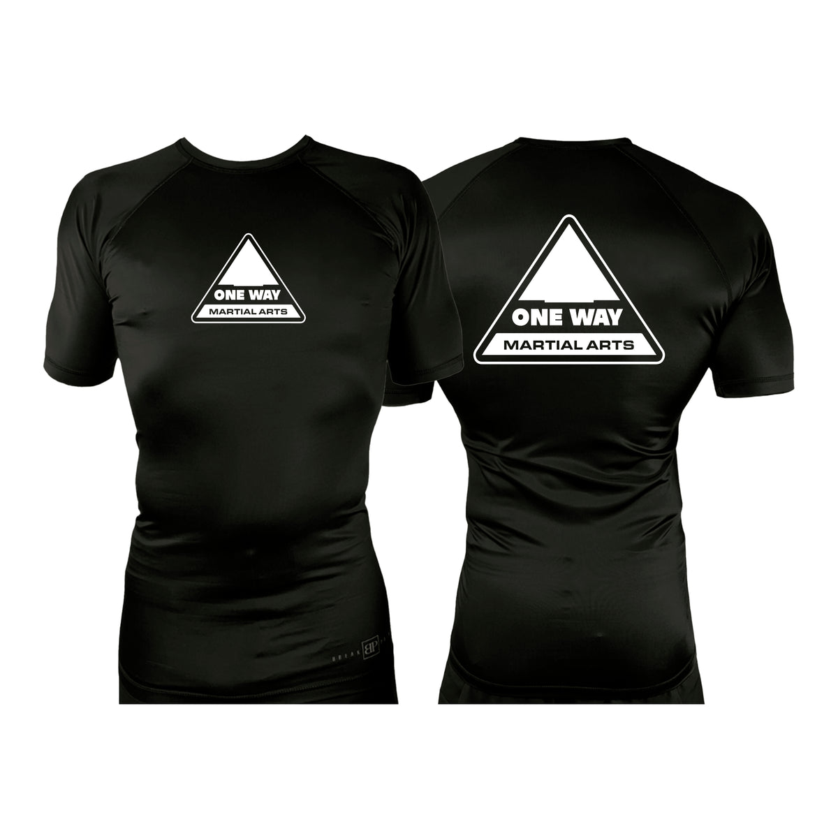 One Way Original All Black Rash Guards Short Sleeve