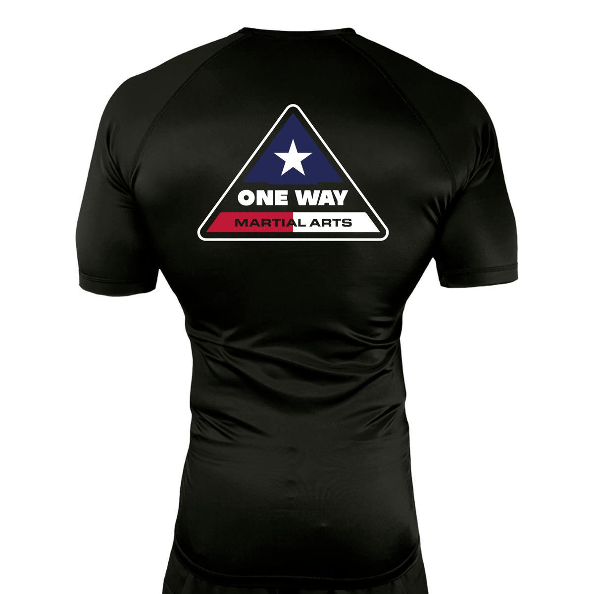 One Way Texas All Black Rash Guards Short Sleeves