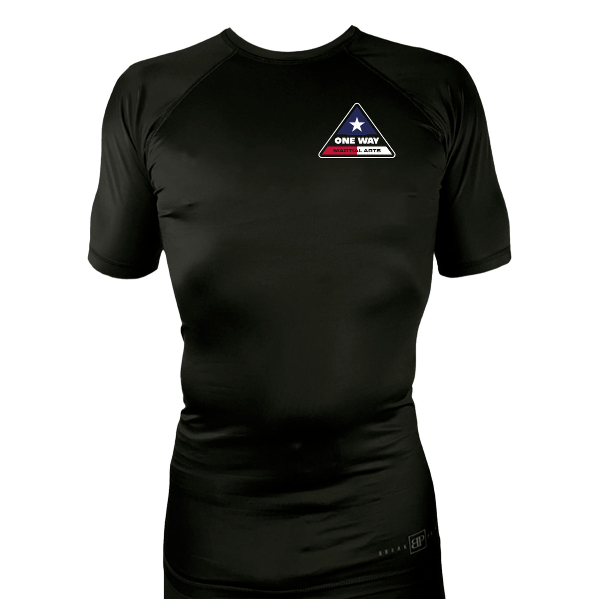 One Way Texas All Black Rash Guards Short Sleeves