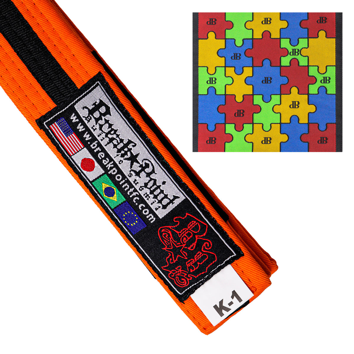 Break Point Jiu-Jitsu Autism Awareness Belt - AVAILABLE IN ALL COLORS