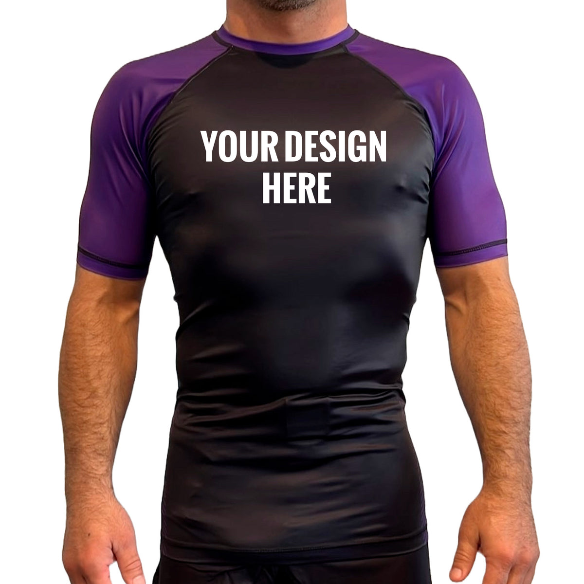 All Black Ranked Short Sleeve Rash Guards