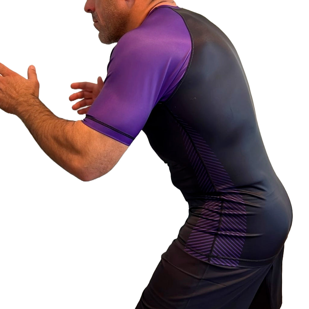 All Black Ranked Short Sleeve Rash Guards