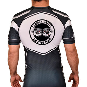 Carlson Gracie Shorts Sleeves Team Rashguard (Black/White)