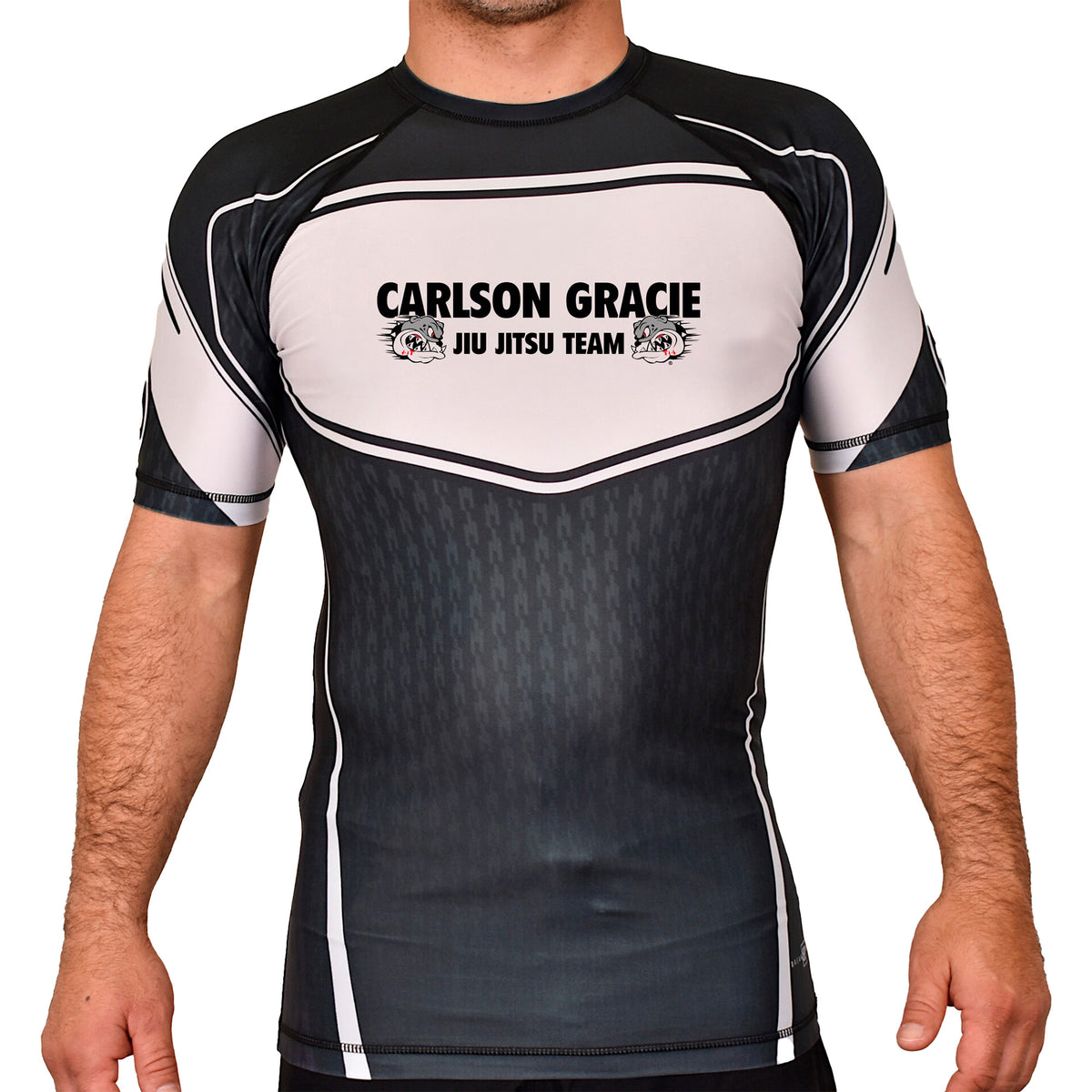 Rashguard Black White Short Sleeve Carlson Gracie Break Point