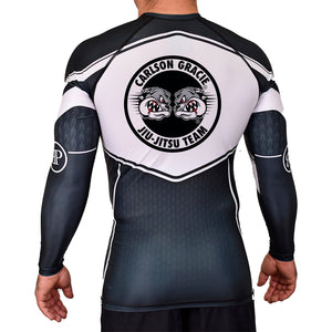 Carlson Gracie Long Sleeves Team Rashguard (Black/White)