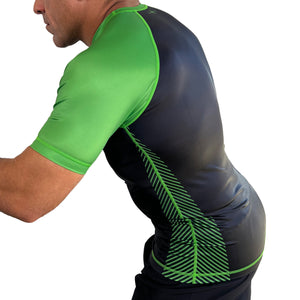 All Black Ranked Short Sleeve KIDS Rash Guards