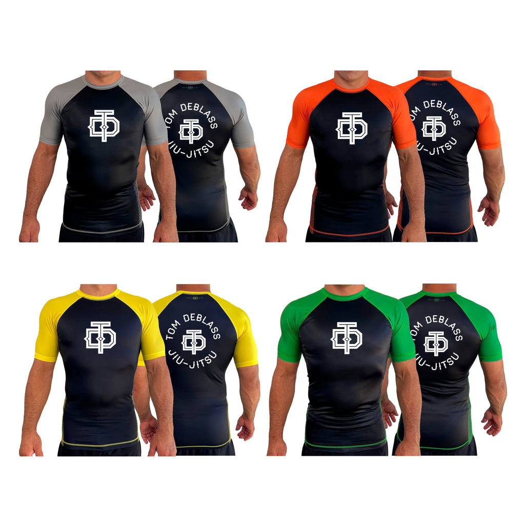 Tom DeBlass Association All Black Ranked Short Sleeve Rash Guards