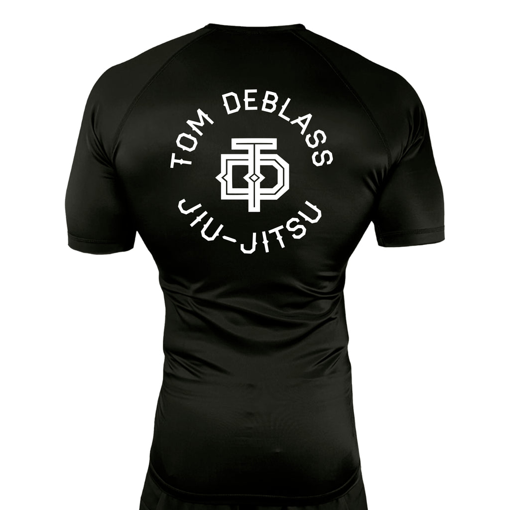 Tom DeBlass Association All Black Custom Rash Guards Short Sleeves
