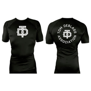 Tom DeBlass Association All Black Custom Rash Guards Short Sleeves