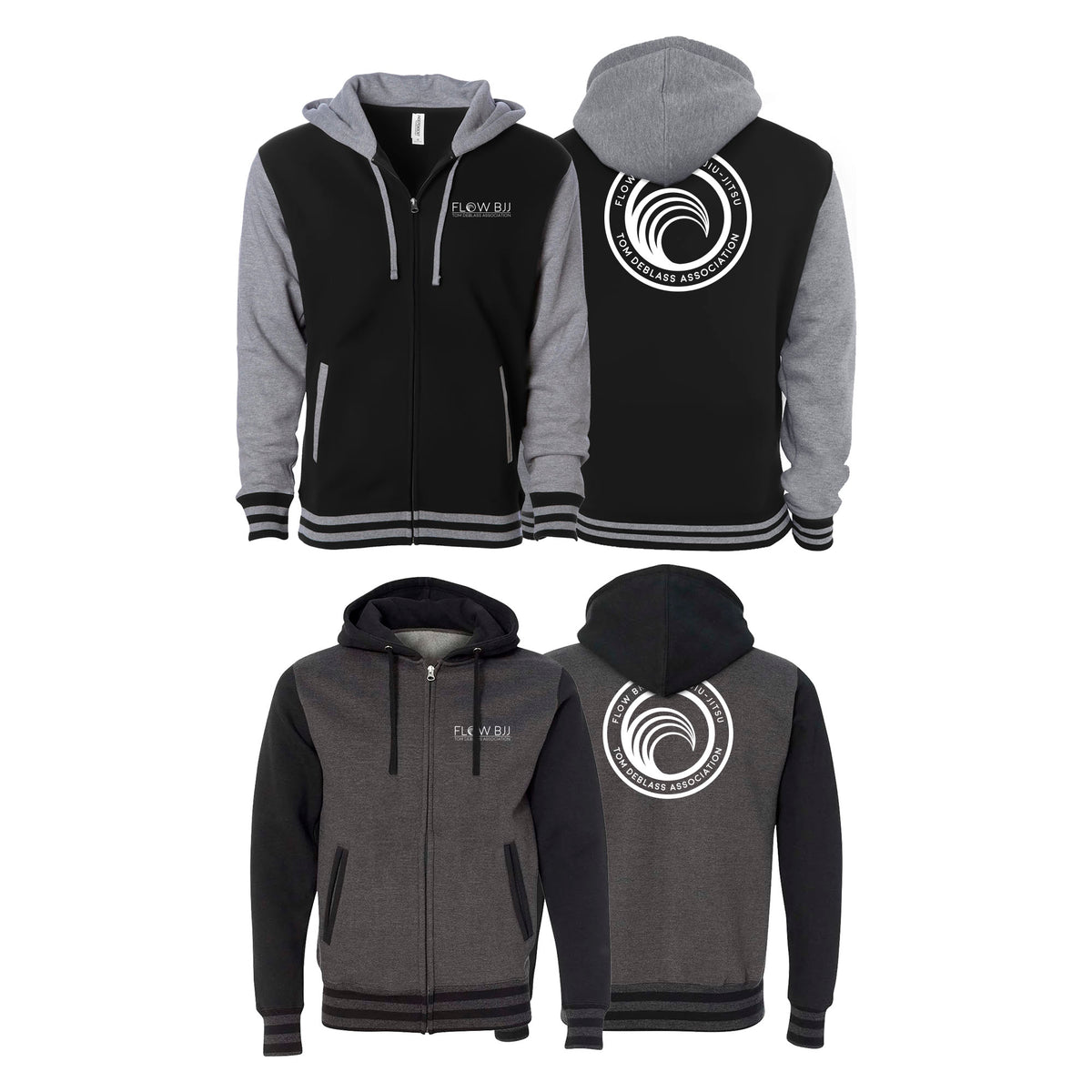 Flow BJJ Academy Varsity Zip-Up Hoodies #8032 B