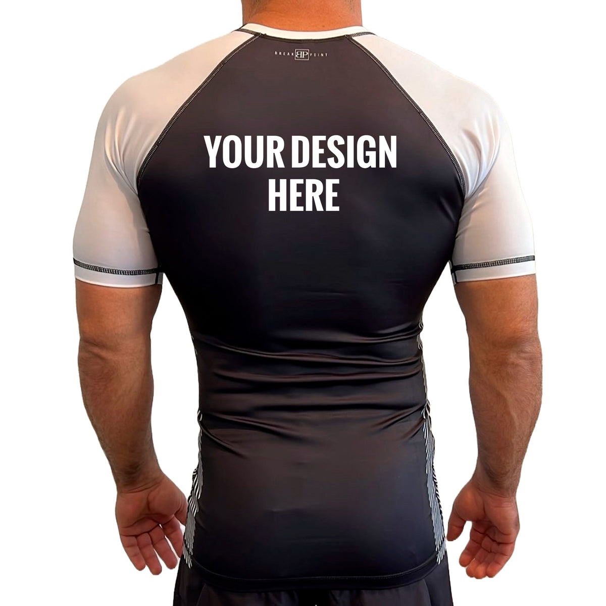 All Black Ranked Short Sleeve Rash Guards