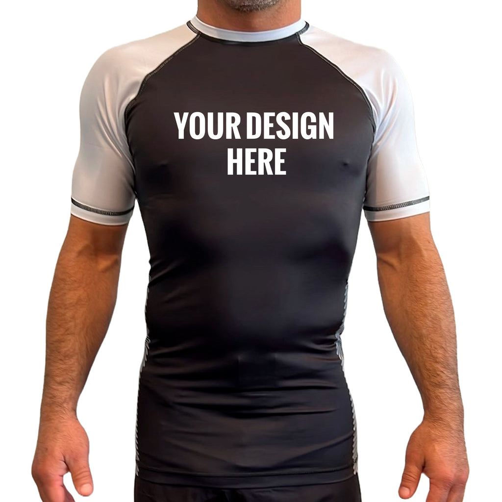 All Black Ranked Short Sleeve Rash Guards